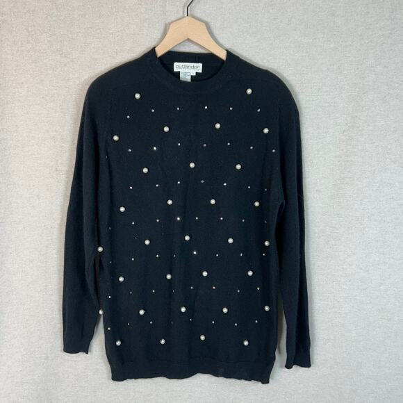Outlander Sweaters - VTG Outlander Womens Beaded Sweater Size S Lambswool Pearl Beaded Glam‎ Holidays